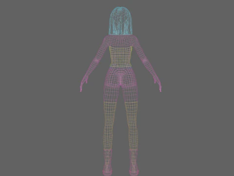 Pretty stylized woman V29141 3D Model