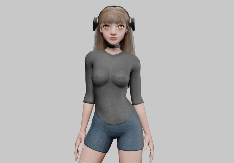 Pretty Young woman V36505 3D Model .c4d .max .obj .3ds .fbx .stl .blend 
