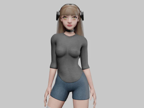Mulher muito jovem V36505 Modelo 3D