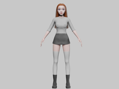 Standard cute Woman V41359 Modèle 3D