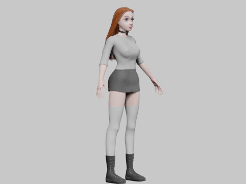 Standard cute Woman V41359 Modèle 3D