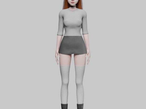 Standard cute Woman V41359 Modèle 3D