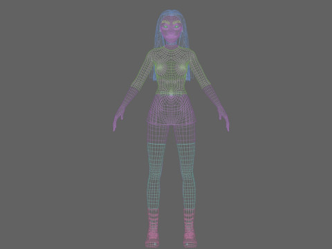Standard cute Woman V41359 Modèle 3D