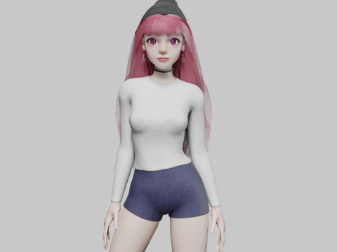 Sweet cute Woman V34176 Model 3D
