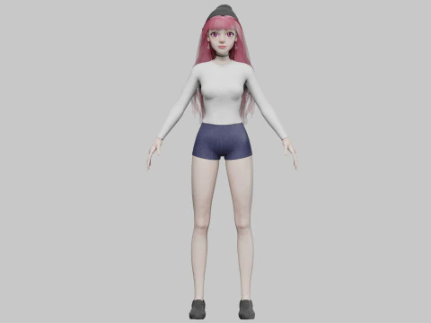 Sweet cute Woman V34176 3D Model
