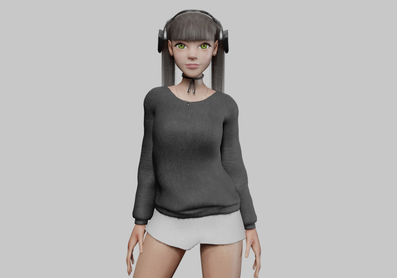 Sweet Pretty Woman V23828 3D Model .c4d .max .obj .3ds .fbx .stl .blend