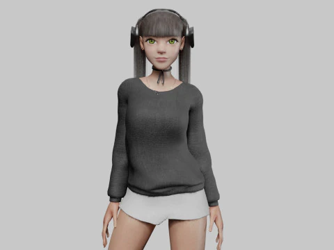 प्यारी सुंदर महिला V23828 3D मॉडल