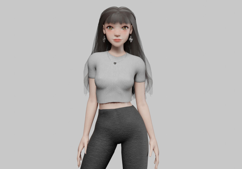 Teen cute Woman V34844 3D मॉडल .c4d .max .obj .3ds .fbx .stl .blend 