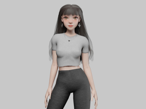 Teen cute Woman V34844 3D Model