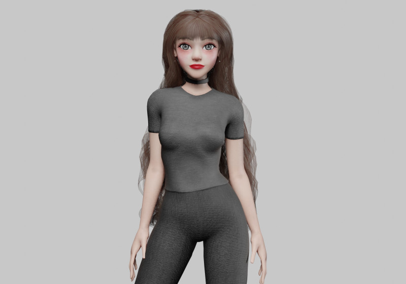 Young cute Woman V40575 3Dモデル .c4d .max .obj .3ds .fbx .stl .blend 