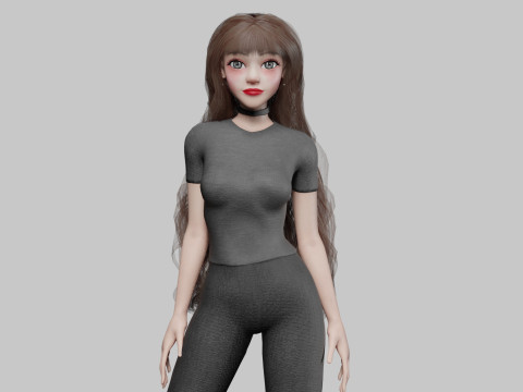 Young cute Woman V40575 3D 모델