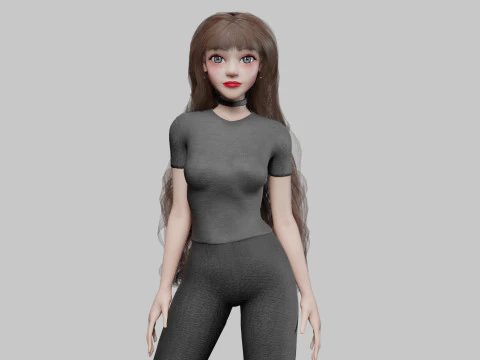 若いかわいい女性 V40575 3Dモデル