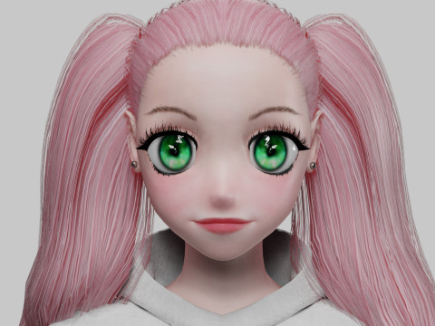 Anime Basic girl V37354 3D Model