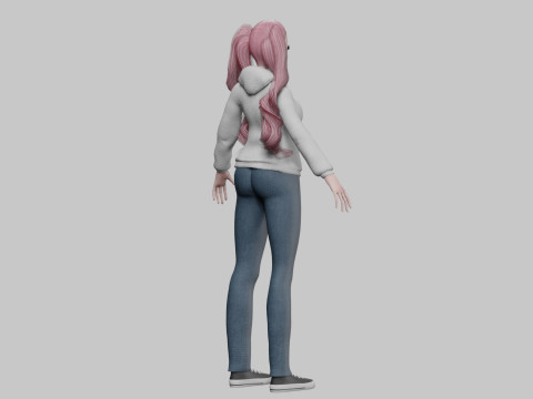 Anime Basic girl V37354 3D Model