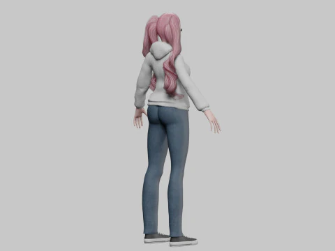 Anime Basic girl V37354 3D Model