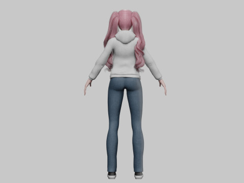 Anime Basic girl V37354 3D Model