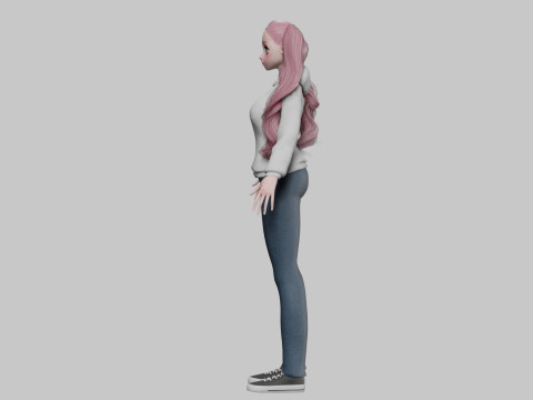 Anime Basic girl V37354 3D Model