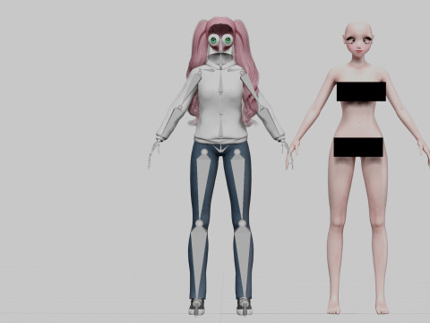 Anime Basic girl V37354 3D Model