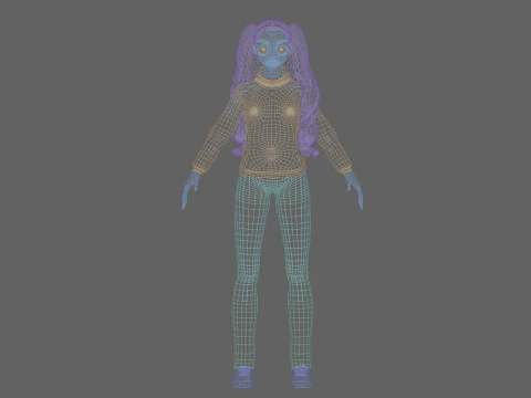 Anime Basic girl V37354 3D Model