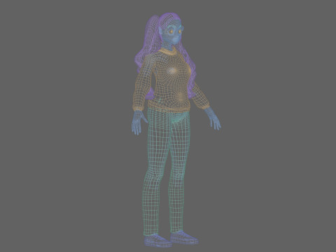 Anime Basic girl V37354 3D Model