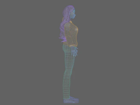 Anime Basic girl V37354 3D Model