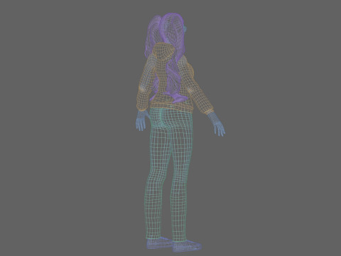 Anime Basic girl V37354 3D Model