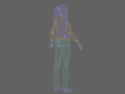 Anime Basic girl V37354 3D Model
