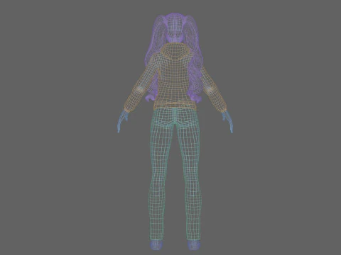 Anime Basic girl V37354 3D Model
