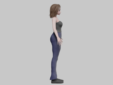 Anime Beautiful girl V33037 3D Model