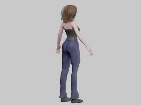 Anime Beautiful girl V33037 3D Model