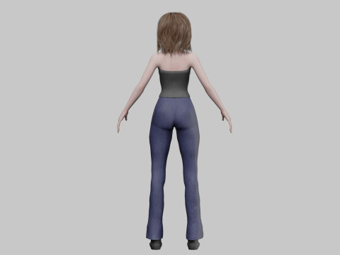 Anime Beautiful girl V33037 3D Model