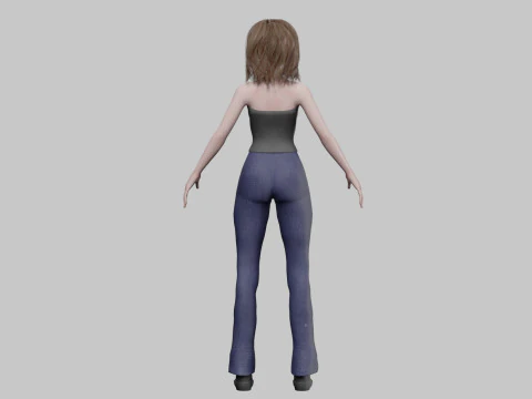 Anime Beautiful girl V33037 3D Model