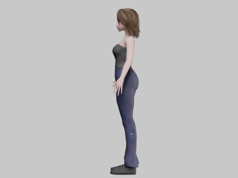 Anime Beautiful girl V33037 3D Model