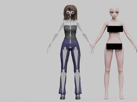 Anime Beautiful girl V33037 3D Model