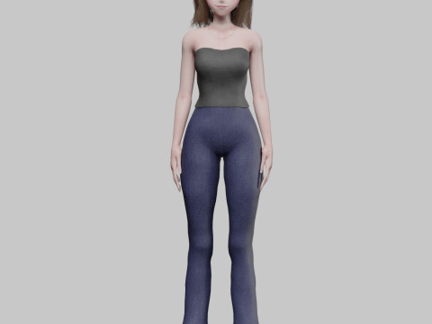 Anime Beautiful girl V33037 3D Model