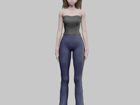 Anime Beautiful girl V33037 3D Model