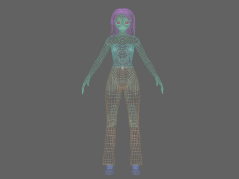 Anime Beautiful girl V33037 3D Model