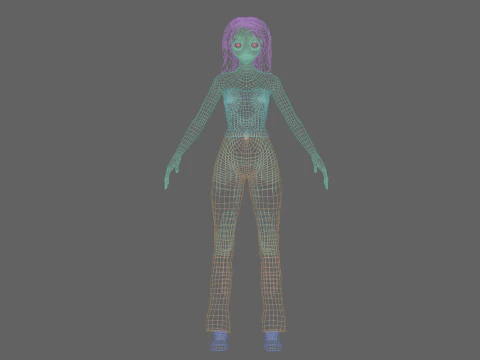 Anime Beautiful girl V33037 3D Model