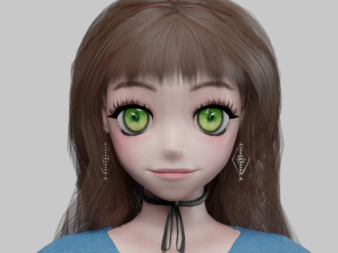 Anime Cartoon girl V41672 3D Model