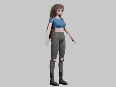 Anime Cartoon girl V41672 3D Model