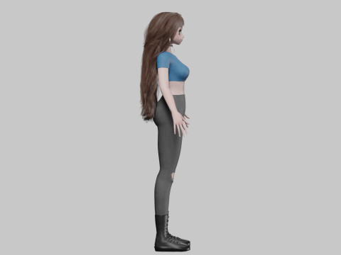 Anime Cartoon girl V41672 3D Model