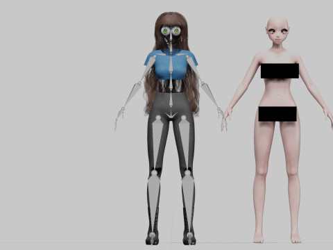 Anime Cartoon girl V41672 3D Model