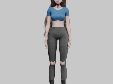 Anime Cartoon girl V41672 3D Model