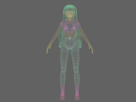 Anime Cartoon girl V41672 3D Model