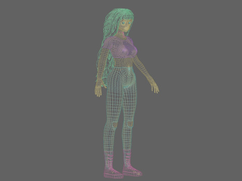 Anime Cartoon girl V41672 3D Model
