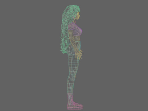 Anime Cartoon girl V41672 3D Model