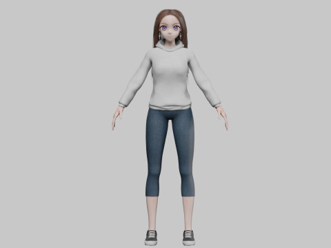 Anime classic girl V35712 Modèle 3D