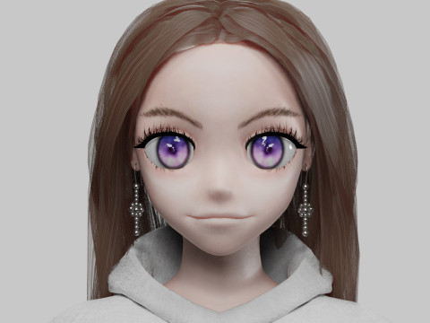 Anime classic girl V35712 Modèle 3D