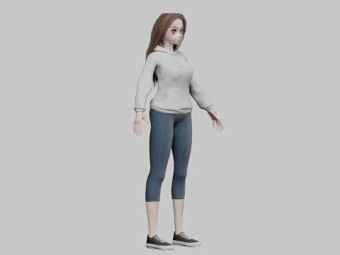 Anime classic girl V35712 Modèle 3D