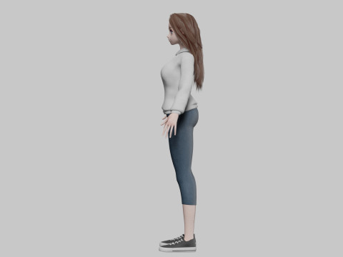 Anime classic girl V35712 Modèle 3D